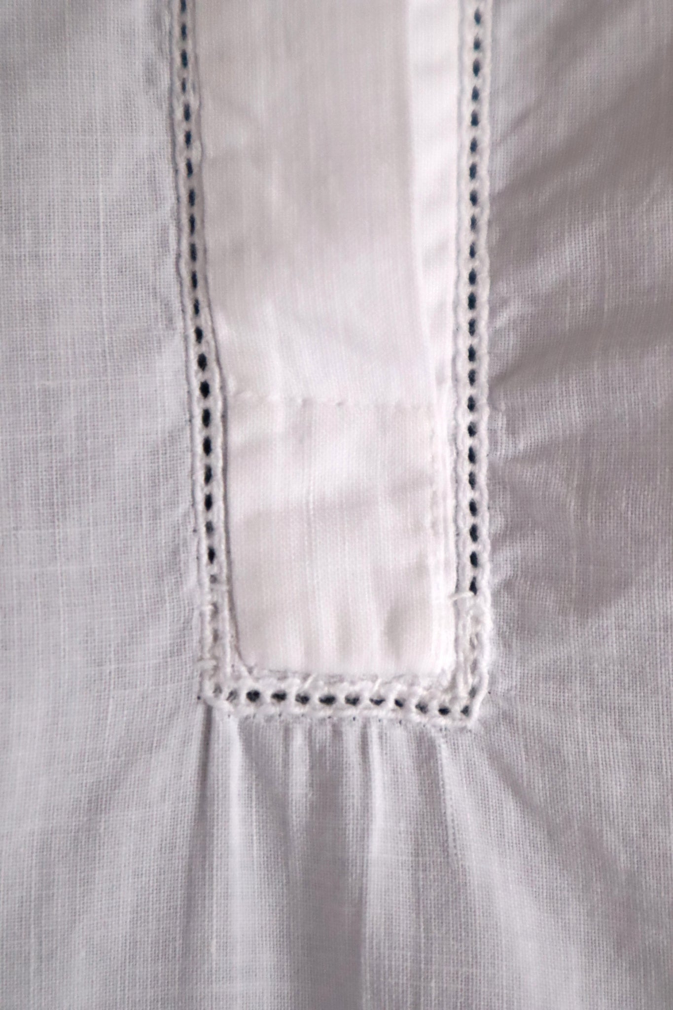 1900s French Hand-Sewn White Cotton Dress