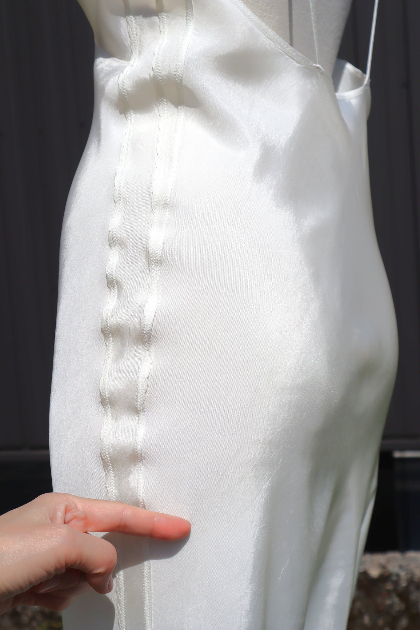 1940s~1950s White Rayon Slip Dress