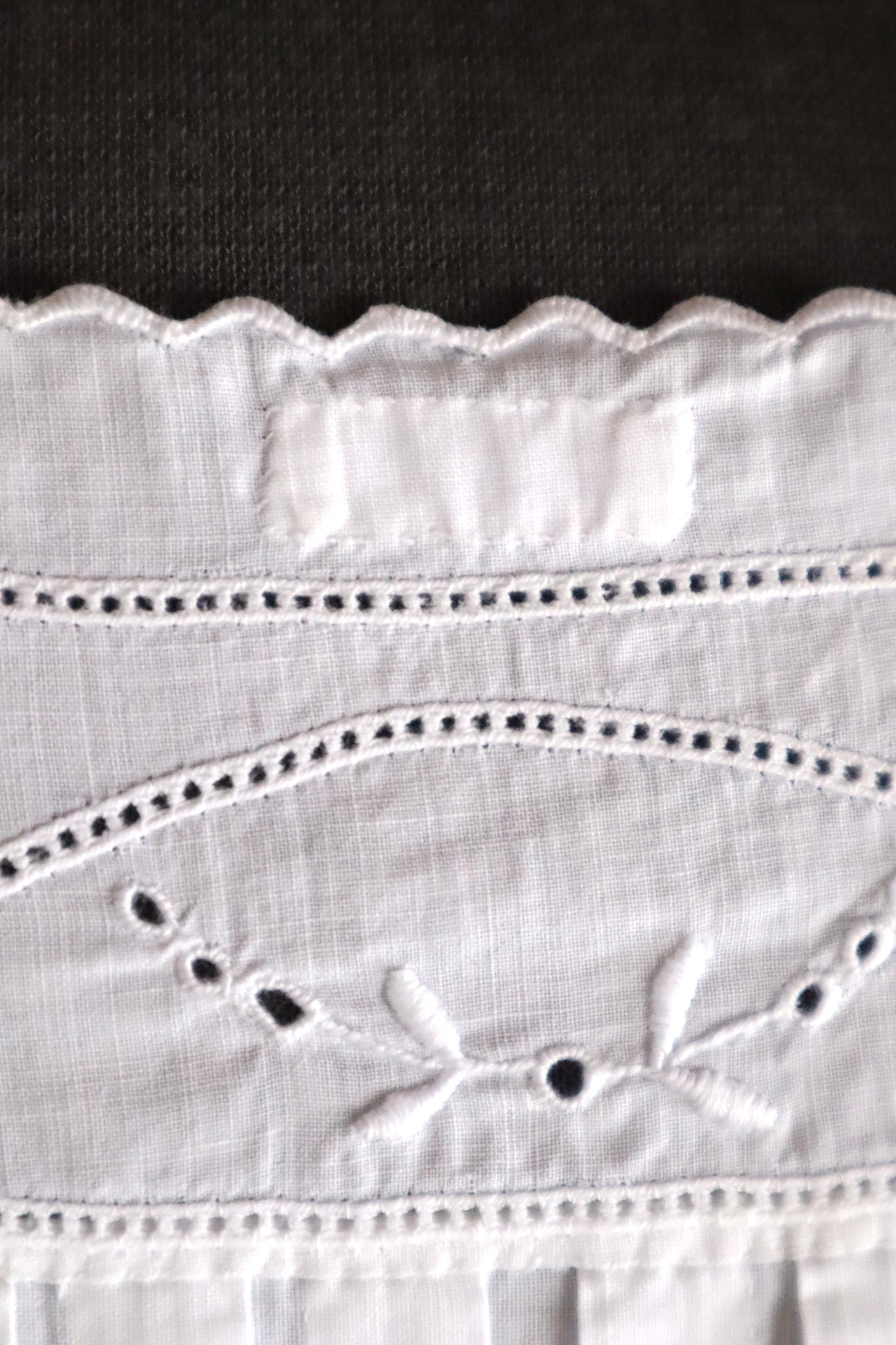1900s French Hand-Sewn White Cotton Dress