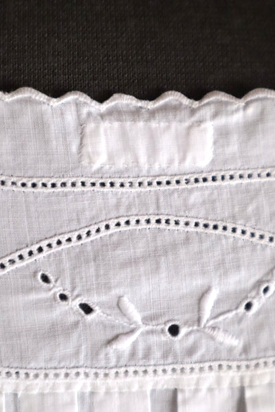 1900s French Hand-Sewn White Cotton Dress