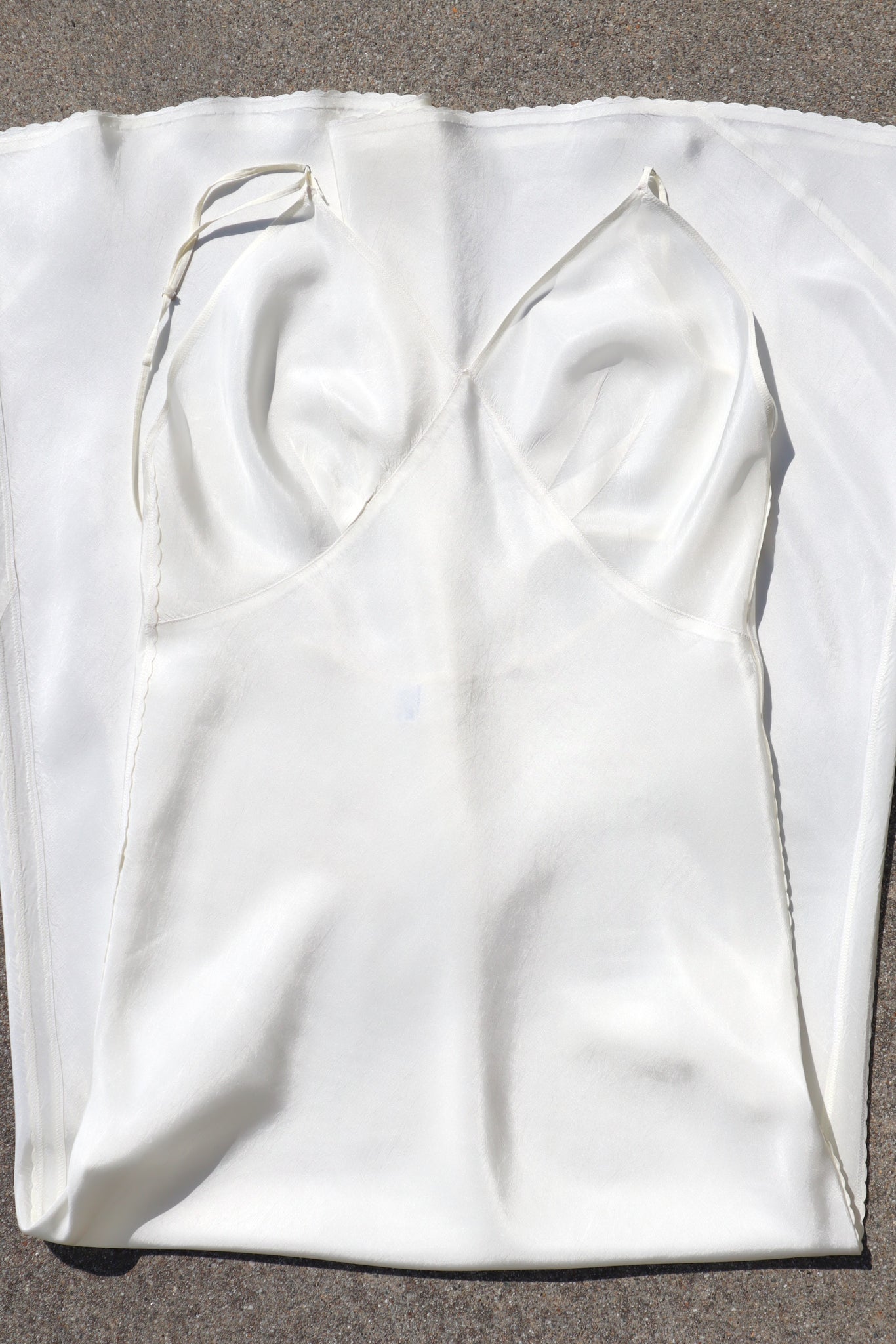 1940s~1950s White Rayon Slip Dress