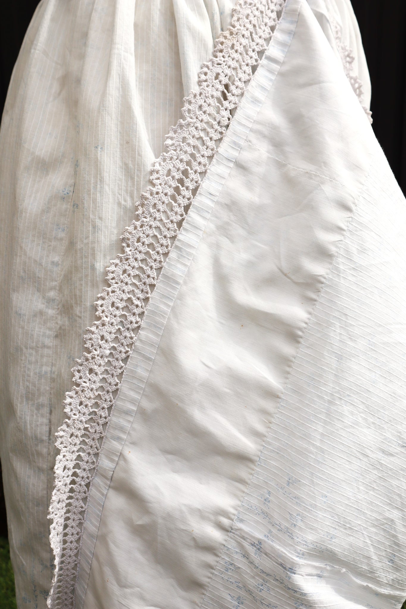 Romantic Blue Floral Skirt – Handcrafted