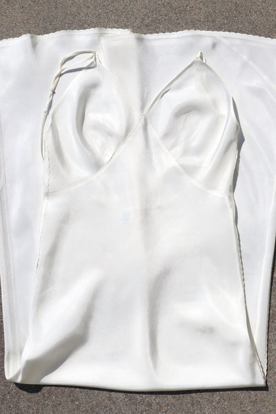 1940s~1950s White Rayon Slip Dress