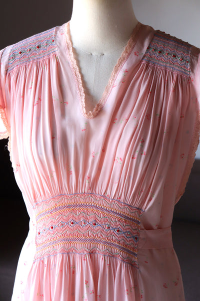 1940s Hand Smocking Dress