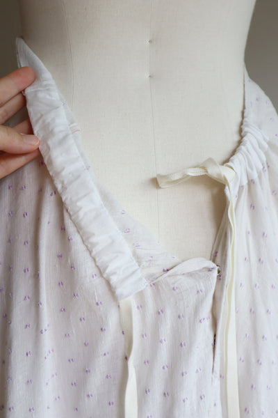 1900s Purple and White Cotton Skirt Free Size