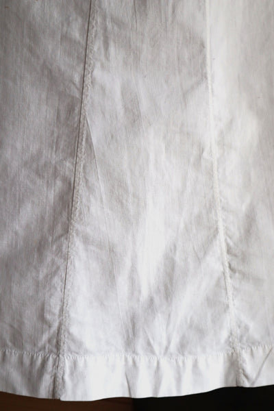 1900s French Hand-Sewn White Cotton Monogrammed Day Dress