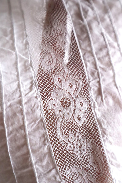 1900s French Valenciennes Lace Layered Cotton Petticoat Skirt