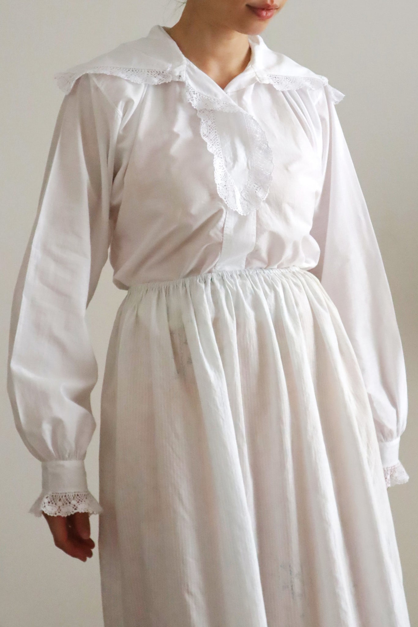 1900s French Cotton Day Blouse
