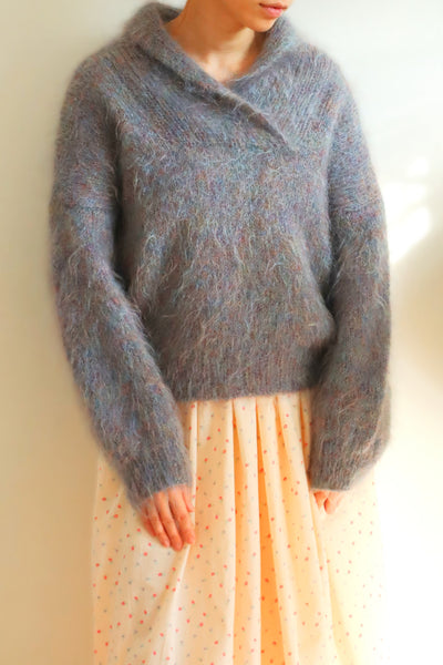 1980s Hand-Knit Iridescent Mohair Sweater