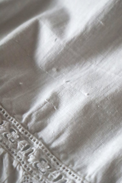 1900s French Valenciennes Lace Layered Cotton Petticoat Skirt