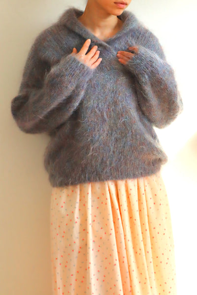 1980s Hand-Knit Iridescent Mohair Sweater