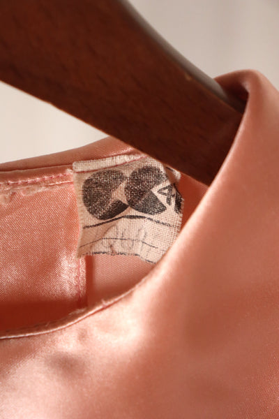 1940s Puff Sleeve Satin Dress