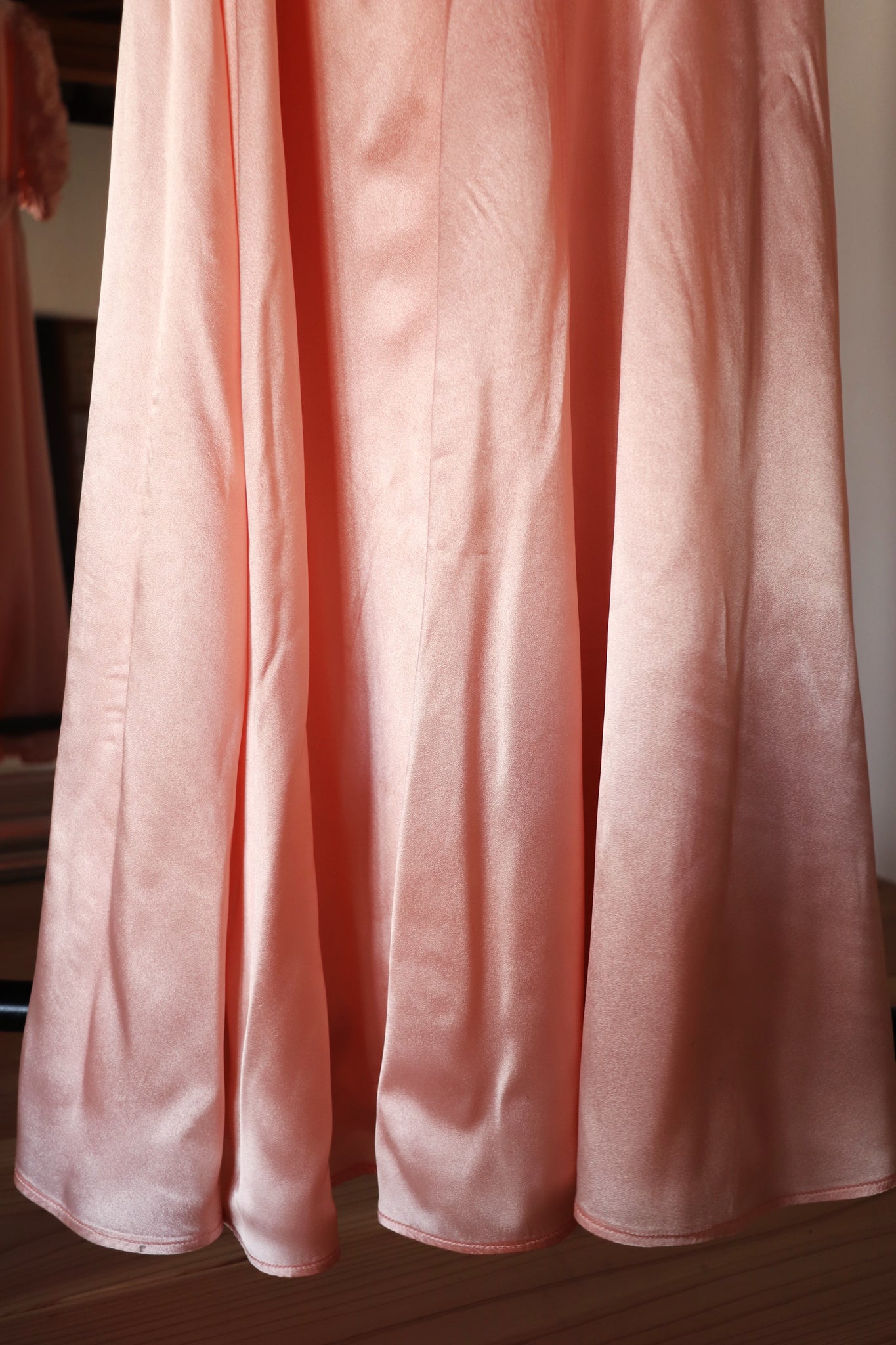 1940s Puff Sleeve Satin Dress