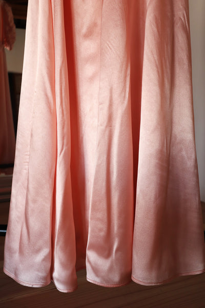 1940s Puff Sleeve Satin Dress