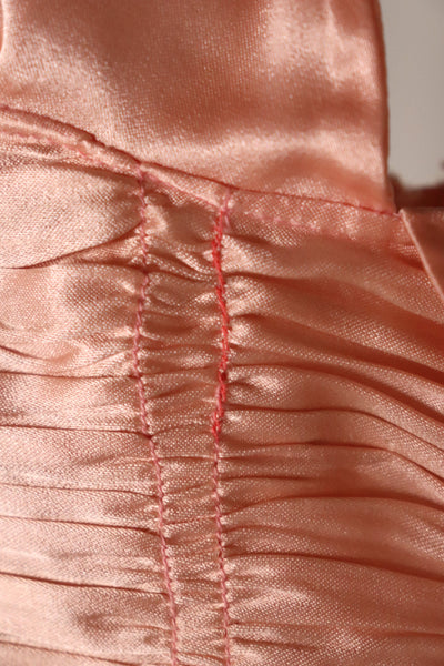 1940s Puff Sleeve Satin Dress