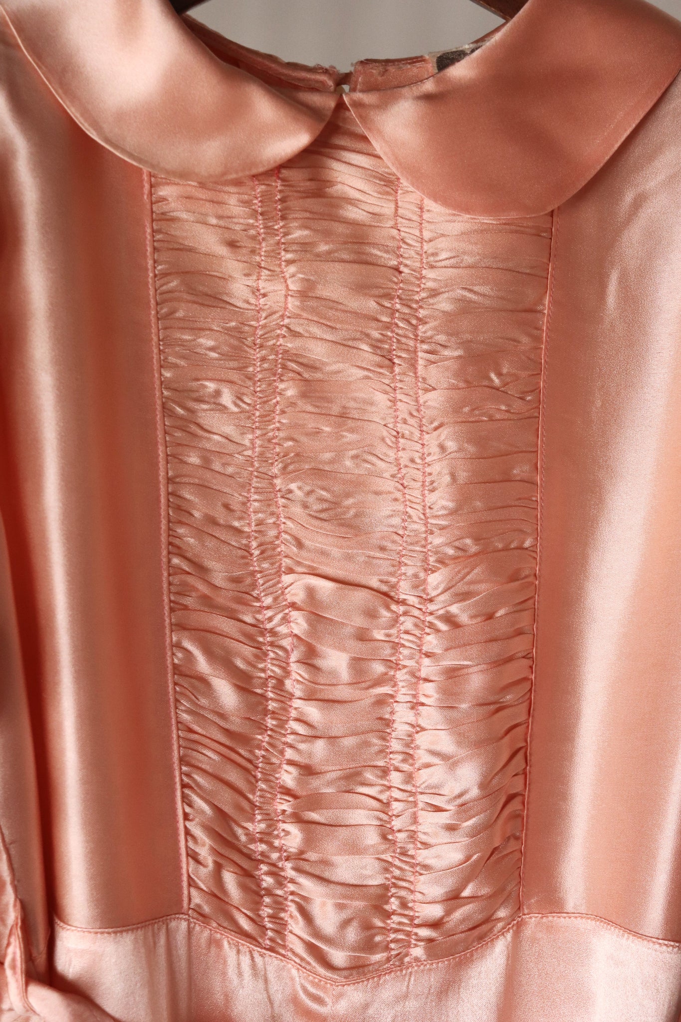 1940s Puff Sleeve Satin Dress