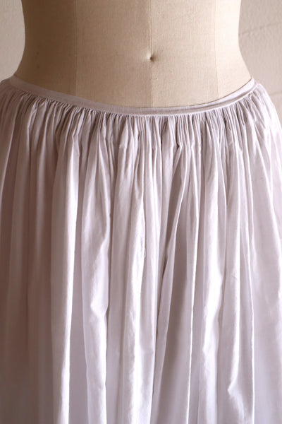 1850s French Hand-Sewn White Cotton Skirt