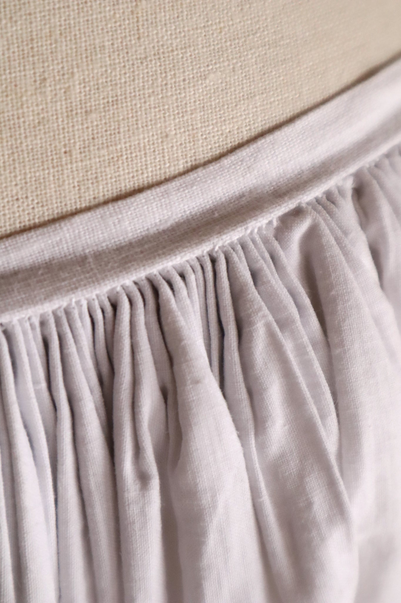 1850s French Hand-Sewn White Cotton Skirt