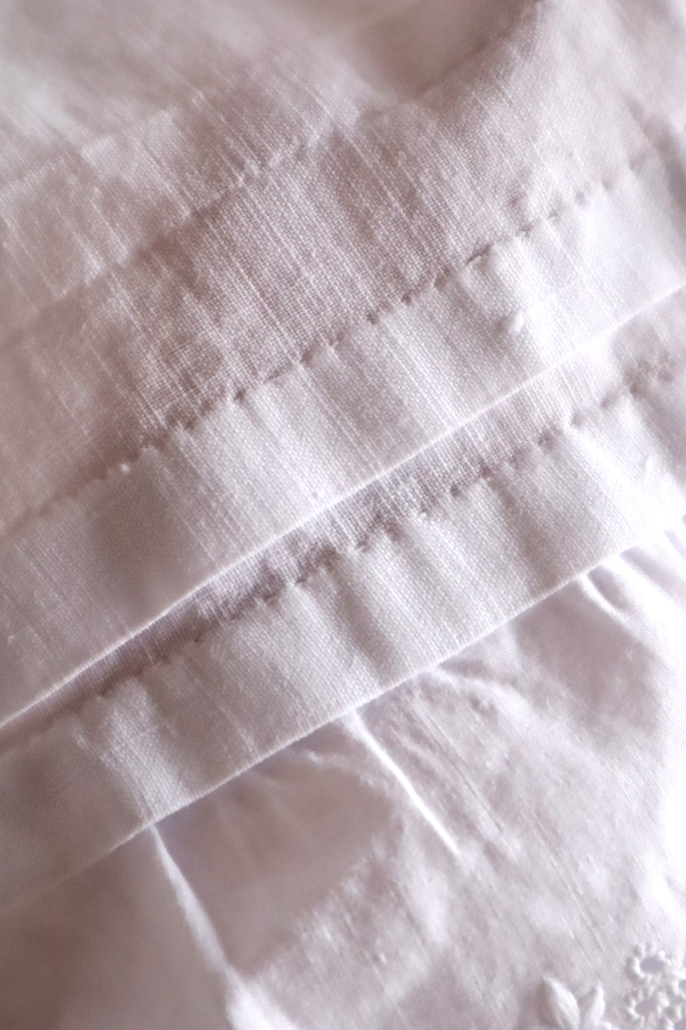 1850s French Hand-Sewn White Cotton Skirt