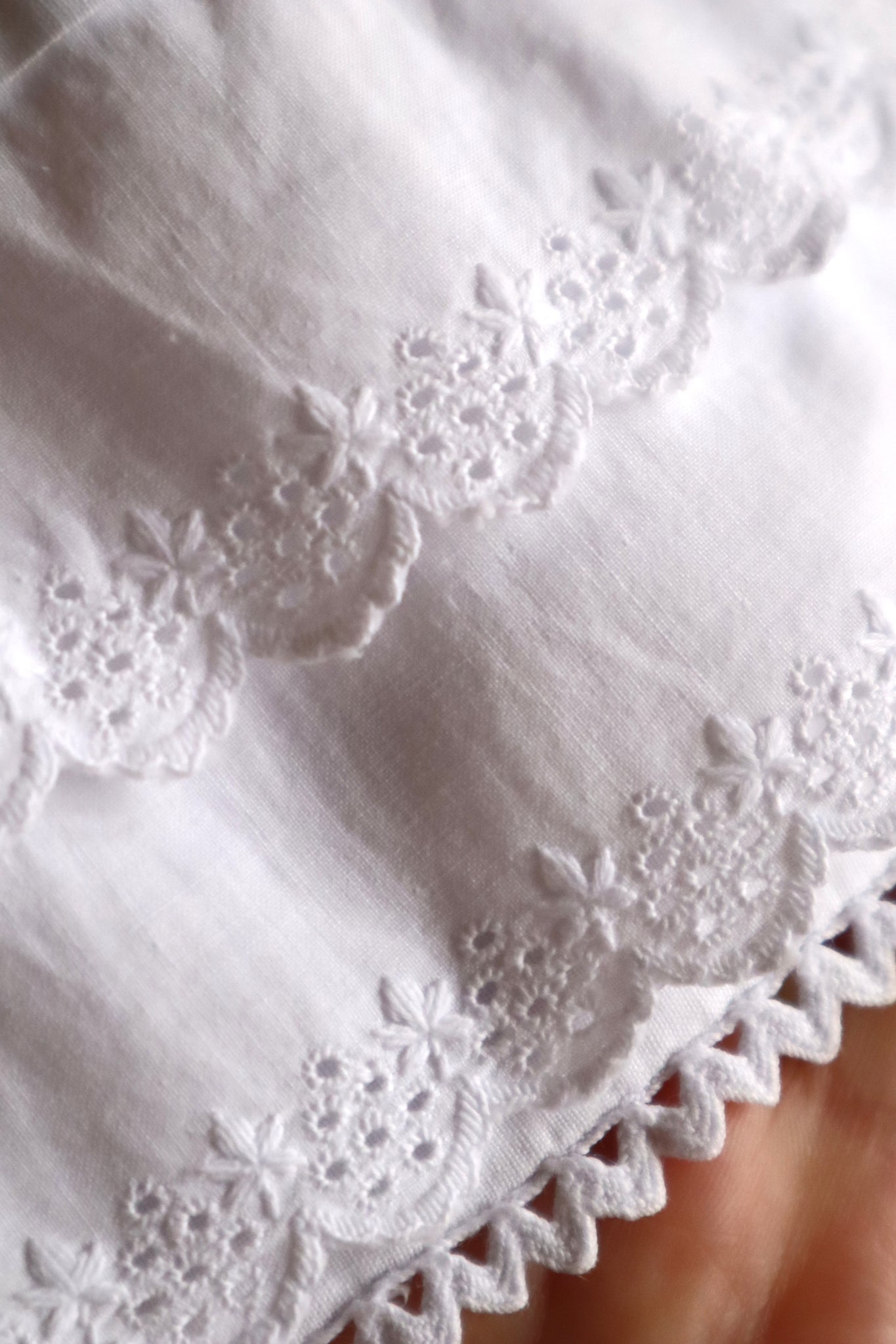1850s French Hand-Sewn White Cotton Skirt