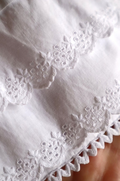 1850s French Hand-Sewn White Cotton Skirt