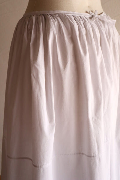 1850s French Hand-Sewn White Cotton Skirt
