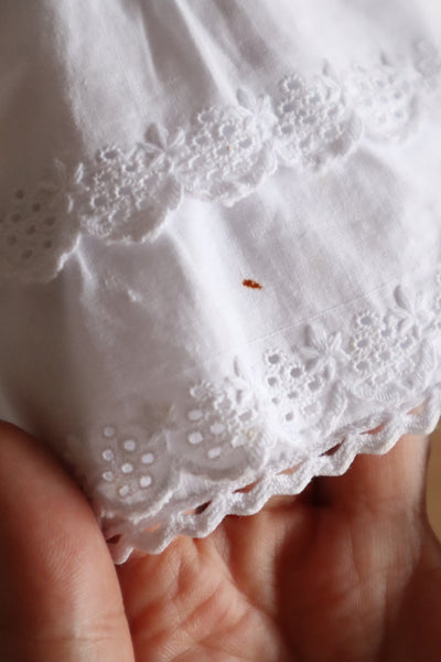 1850s French Hand-Sewn White Cotton Skirt