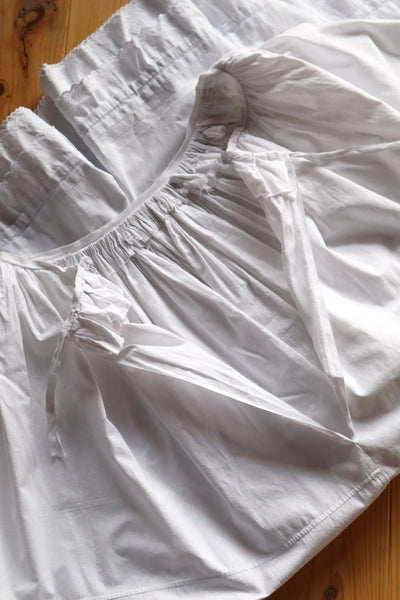 1850s French Hand-Sewn White Cotton Skirt