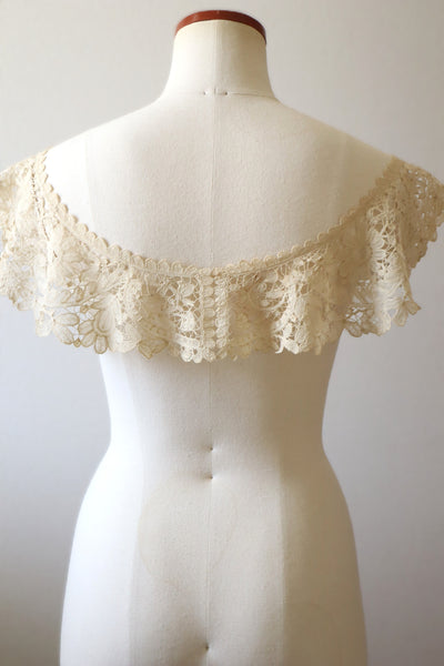 19th Brussels Duchesse Bobbin Lace Collar