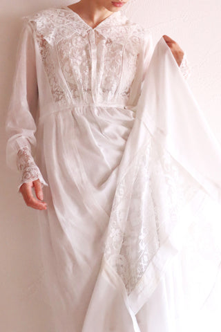 1910s Filet Lace Cotton Dress