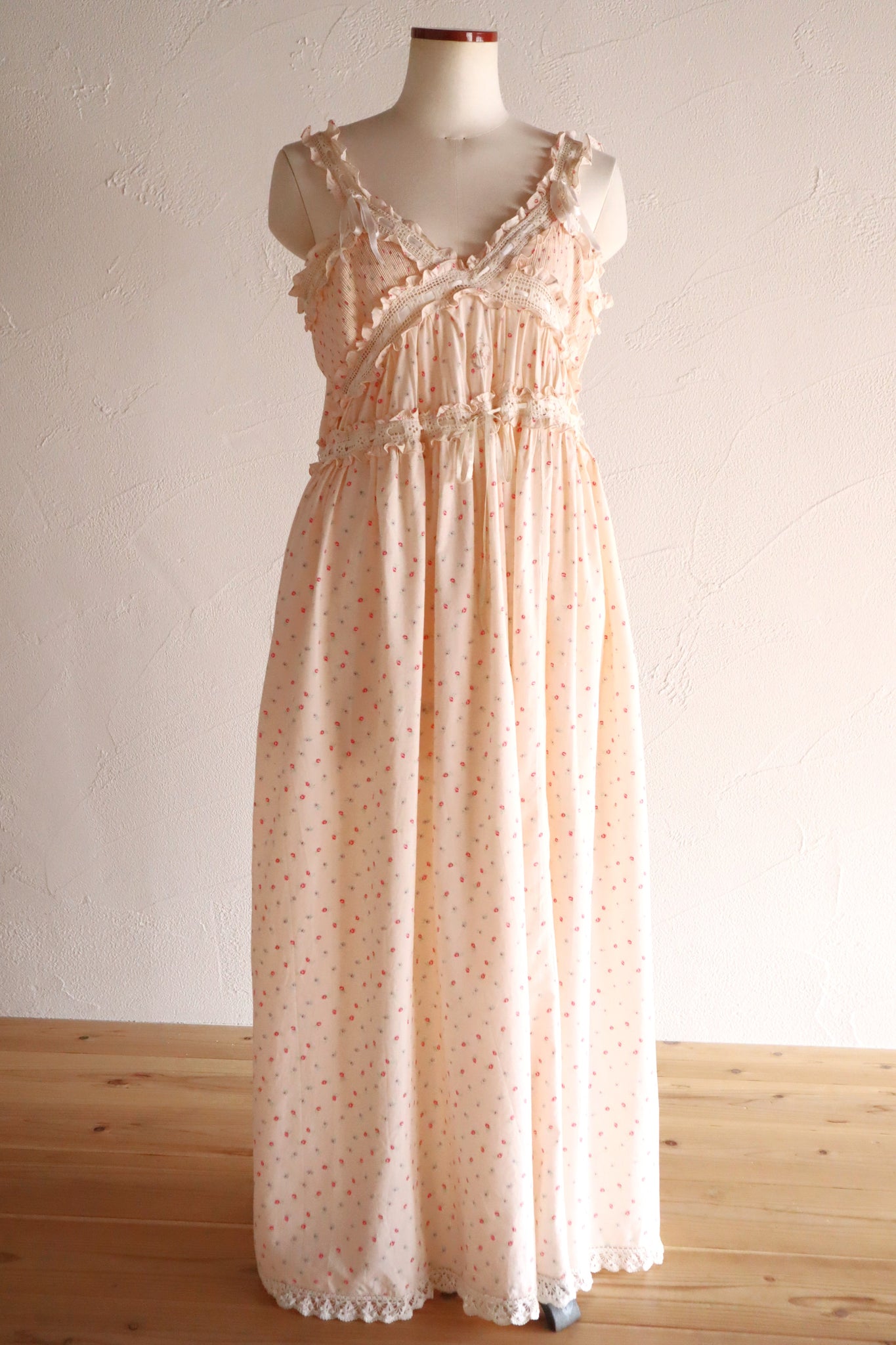 1920s Floral Cotton Monogram Nightdress