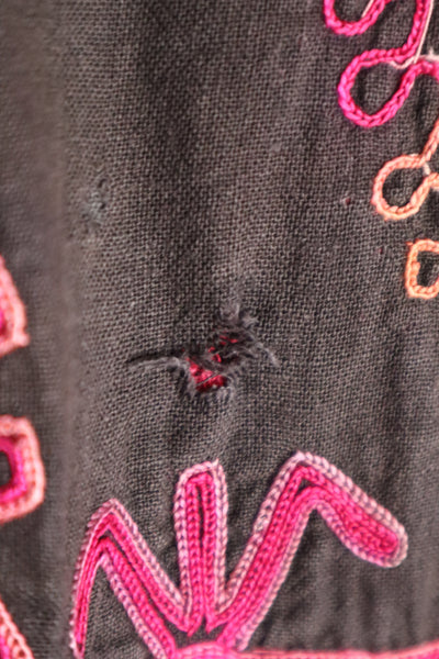 1930s Kohistani Hand Embroidered Tribal Tunic with Magenta Silk Stitching
