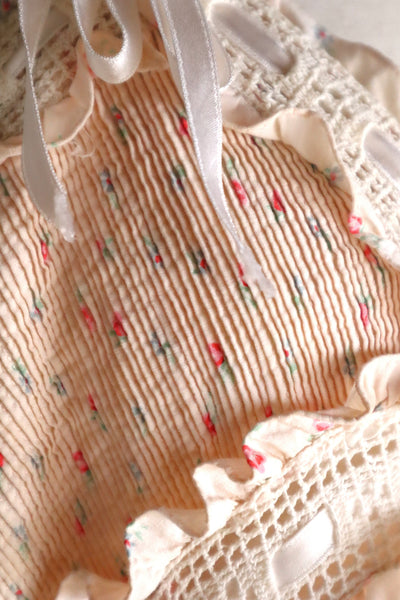 1920s Floral Cotton Monogram Nightdress