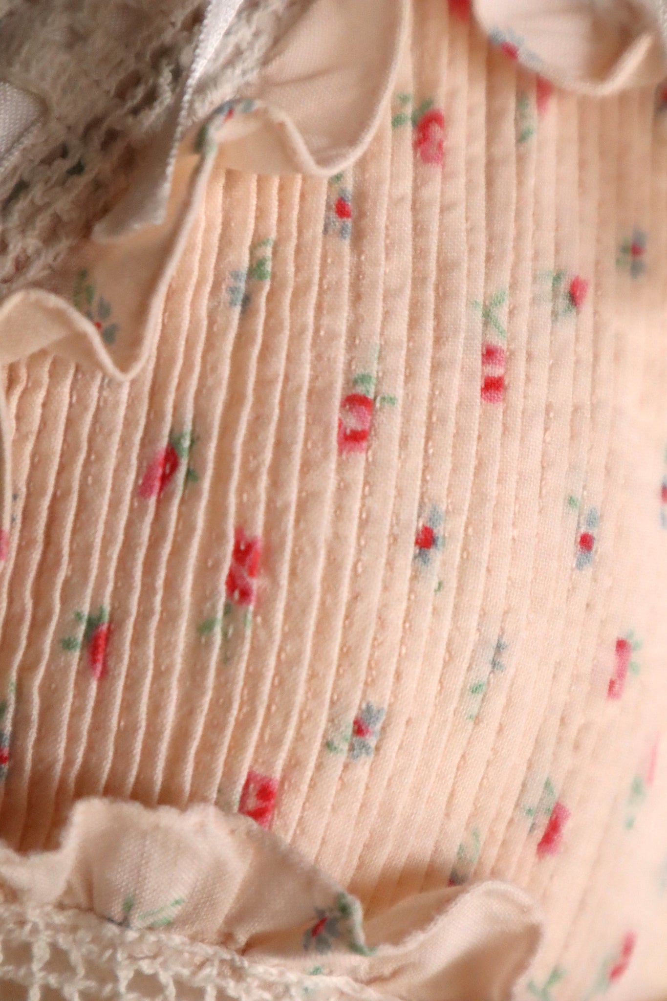 1920s Floral Cotton Monogram Nightdress