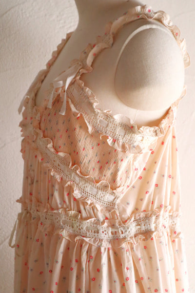1920s Floral Cotton Monogram Nightdress