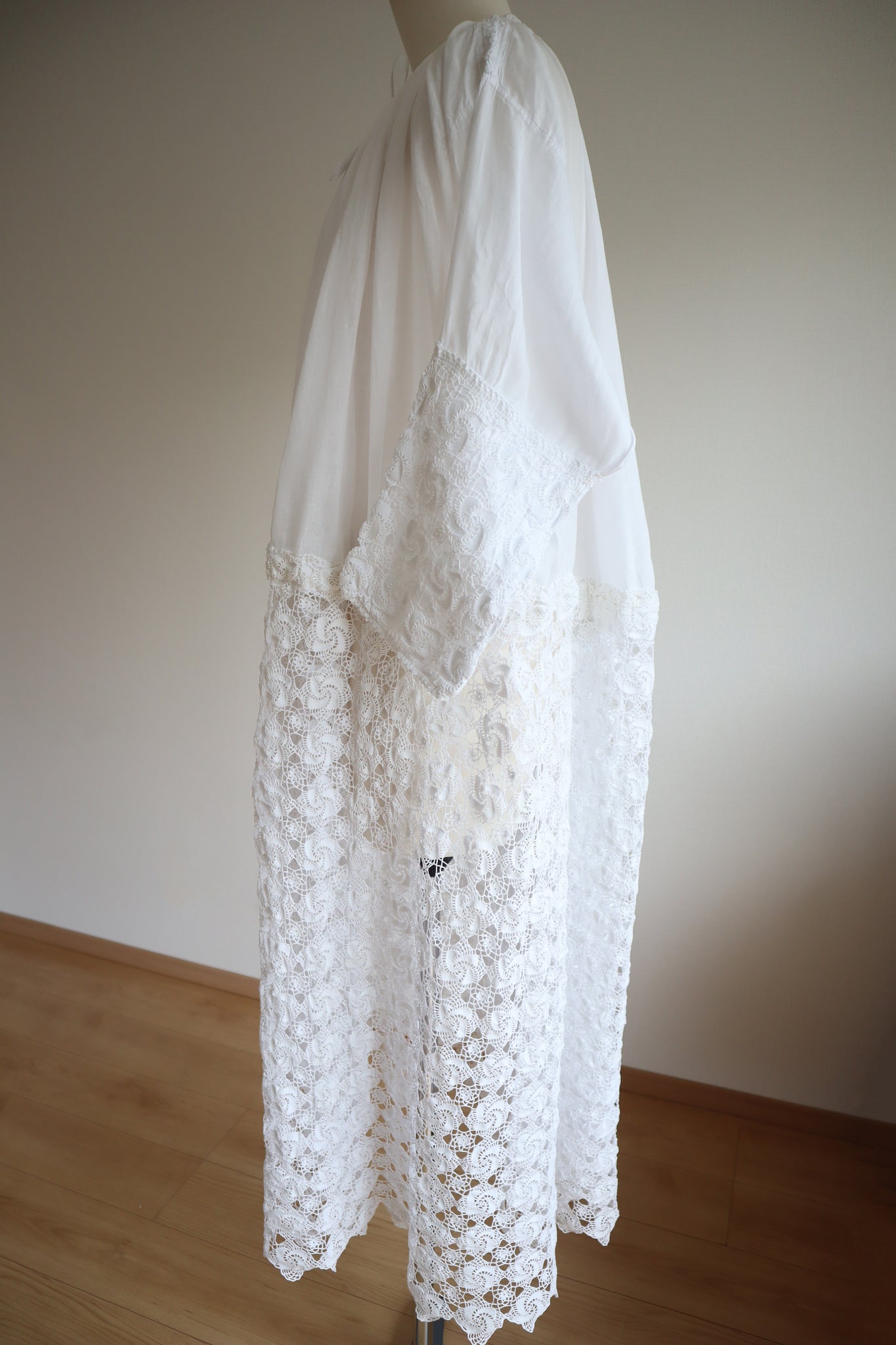 1900s Crochet Lace Linen Gauze Church Dress