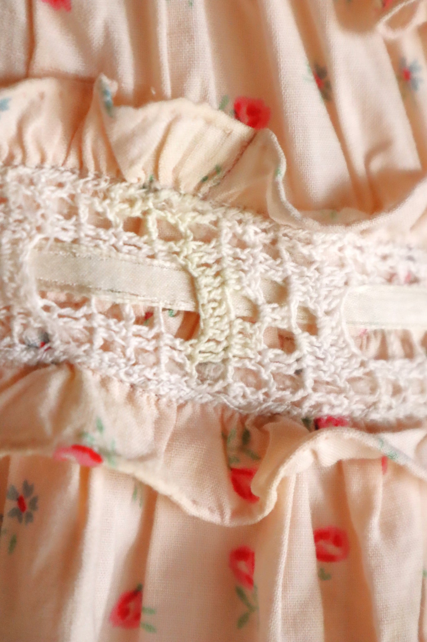 1920s Floral Cotton Monogram Nightdress