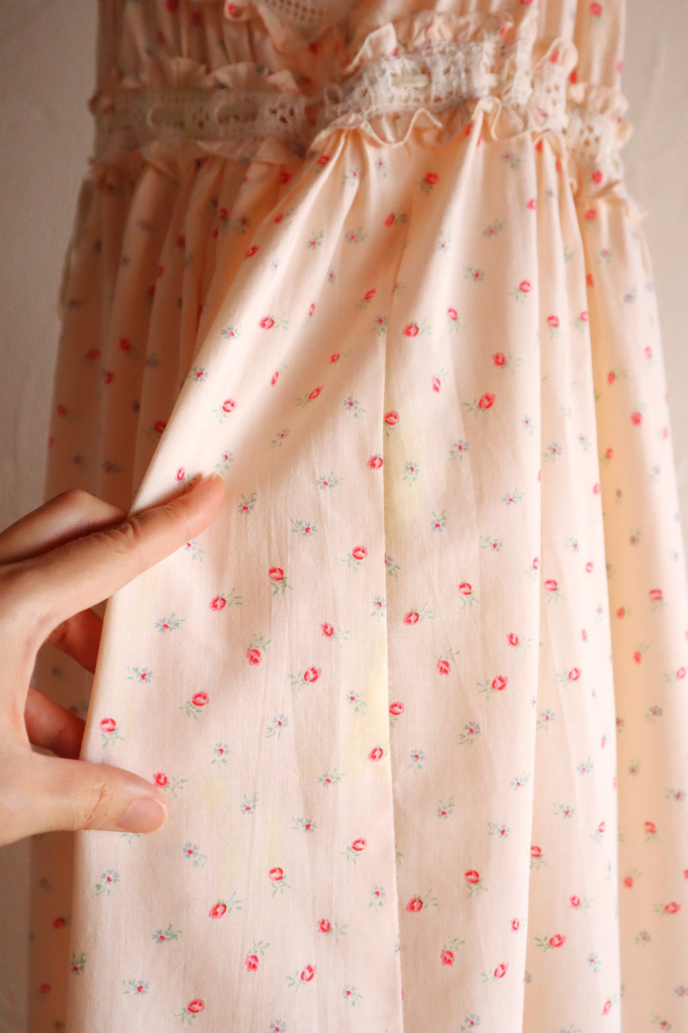 1920s Floral Cotton Monogram Nightdress