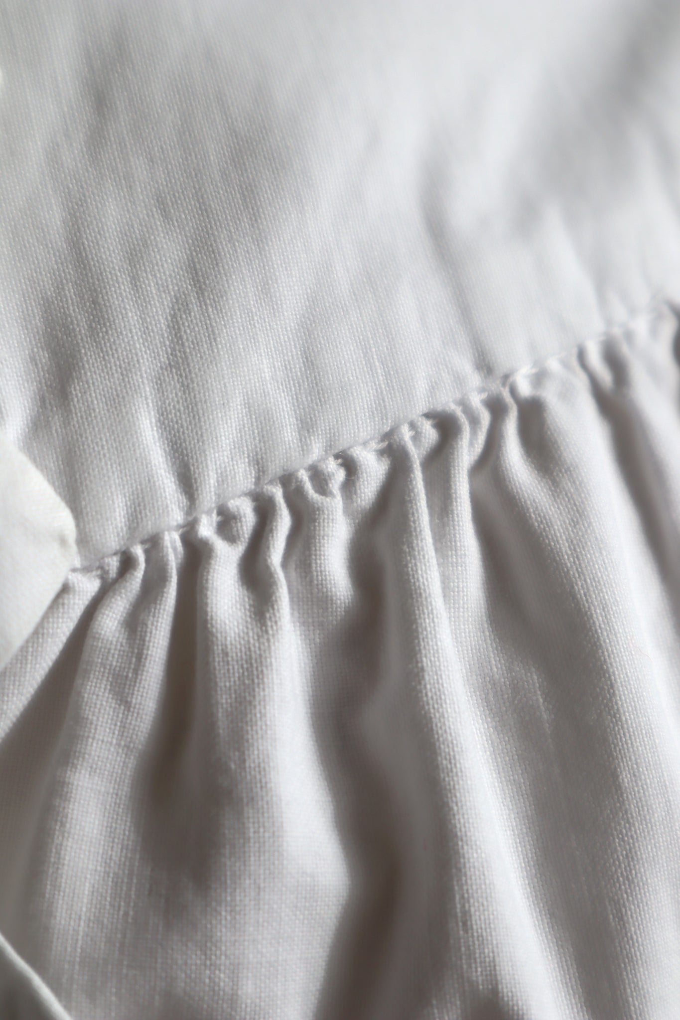 1900s Hand Sewn Zigzag Design White Cotton Dress