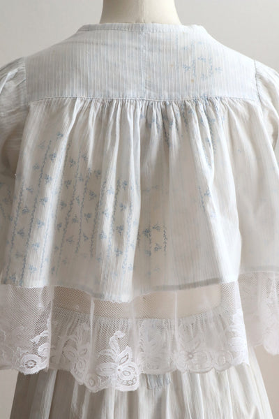 Romantic Blue Floral Bed Jacket – Handcrafted