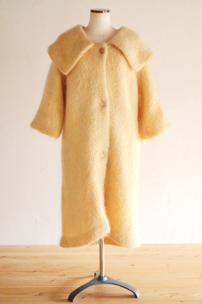 1960s Cream Mohair Coat with Cape Collar