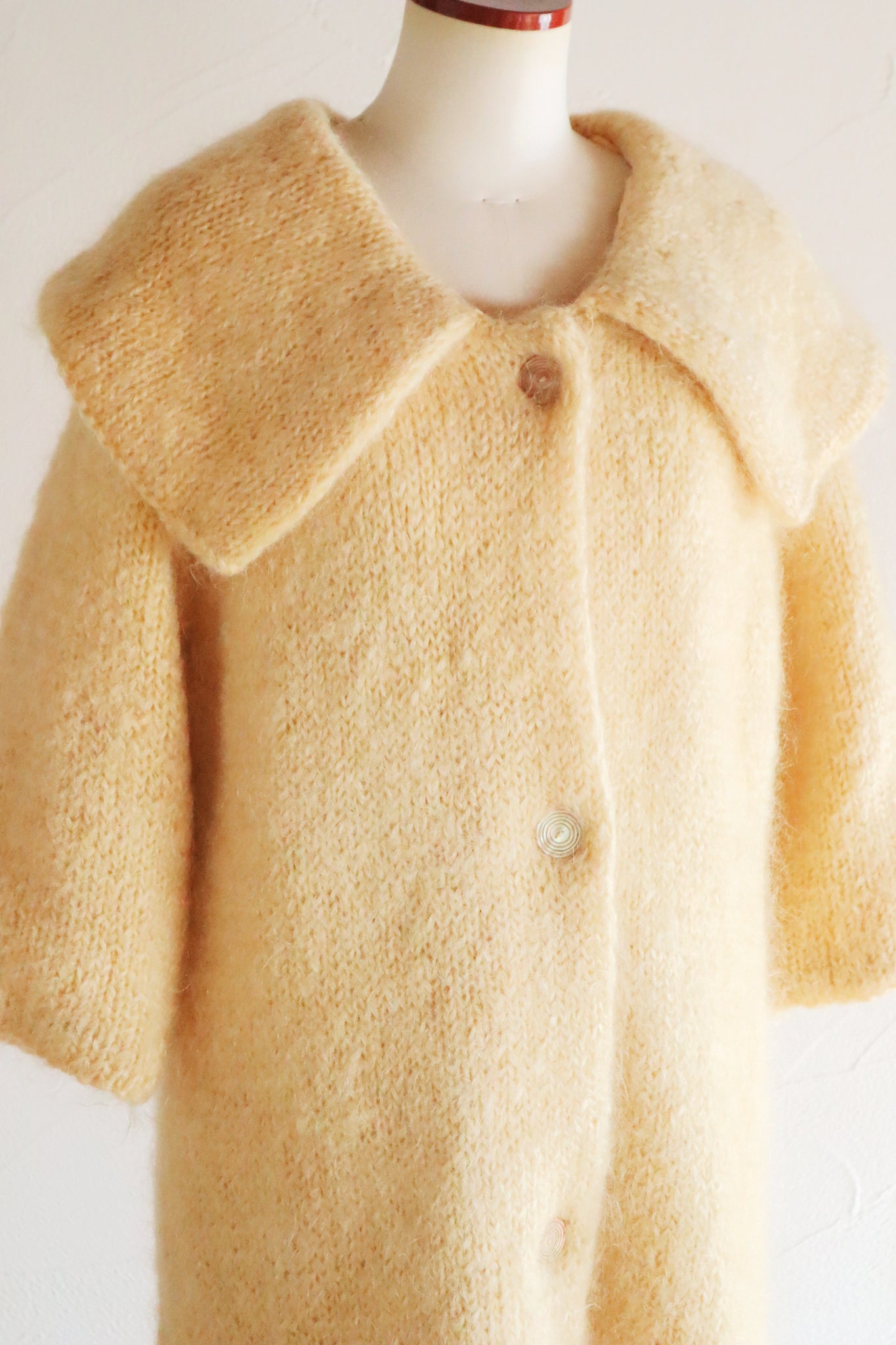1960s Cream Mohair Coat with Cape Collar