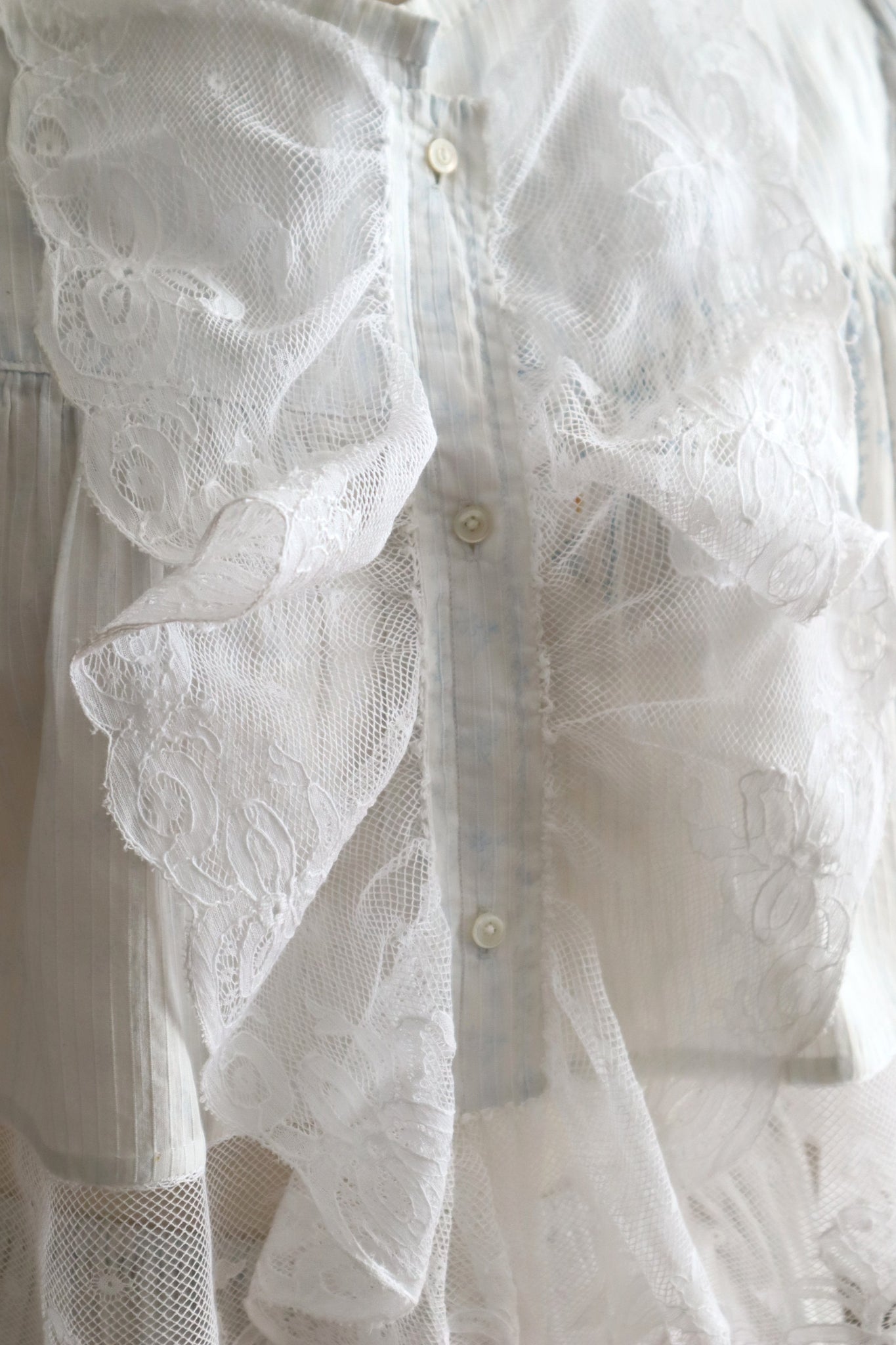 Romantic Blue Floral Bed Jacket – Handcrafted