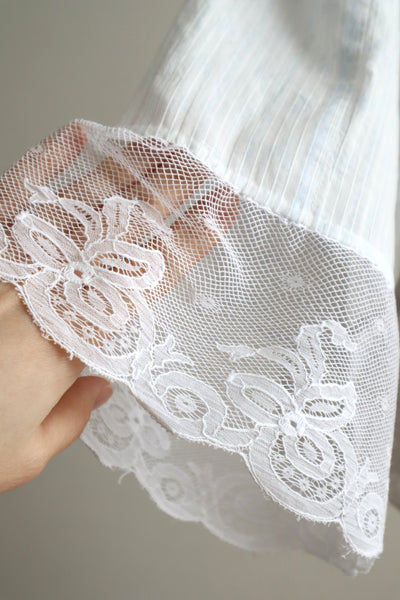 Romantic Blue Floral Bed Jacket – Handcrafted