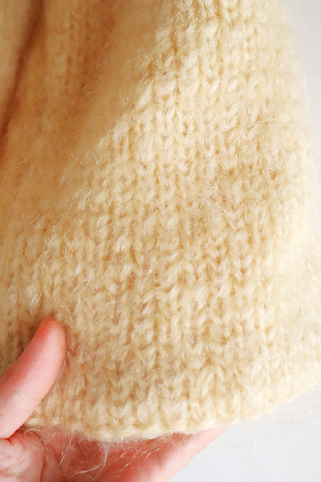 1960s Cream Mohair Coat with Cape Collar