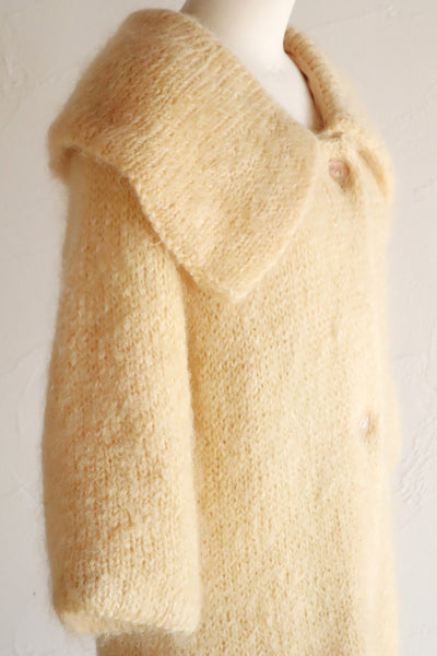 1960s Cream Mohair Coat with Cape Collar
