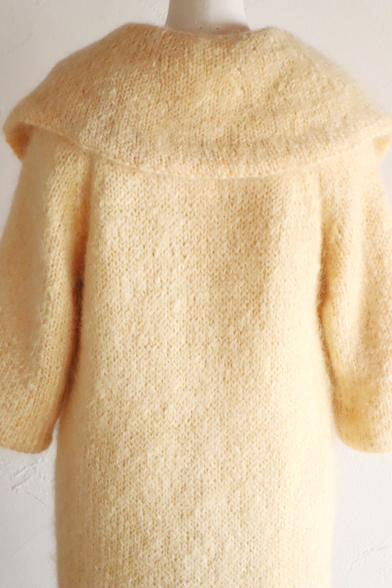 1960s Cream Mohair Coat with Cape Collar
