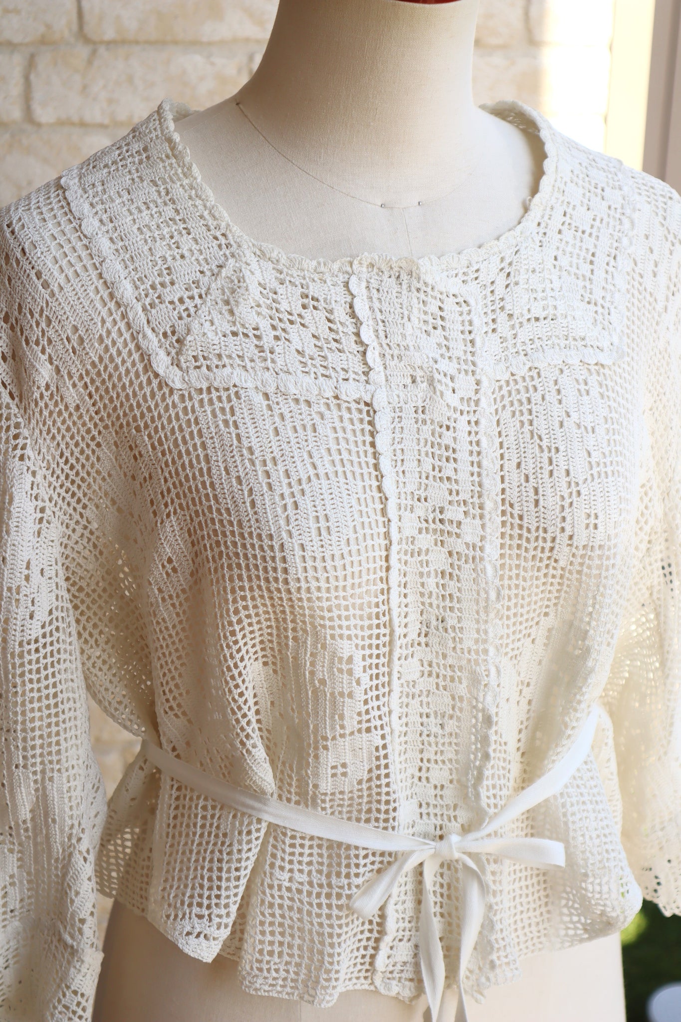 1910s~1920s Crochet Cotton Blouse