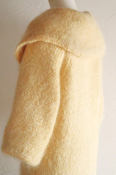 1960s Cream Mohair Coat with Cape Collar