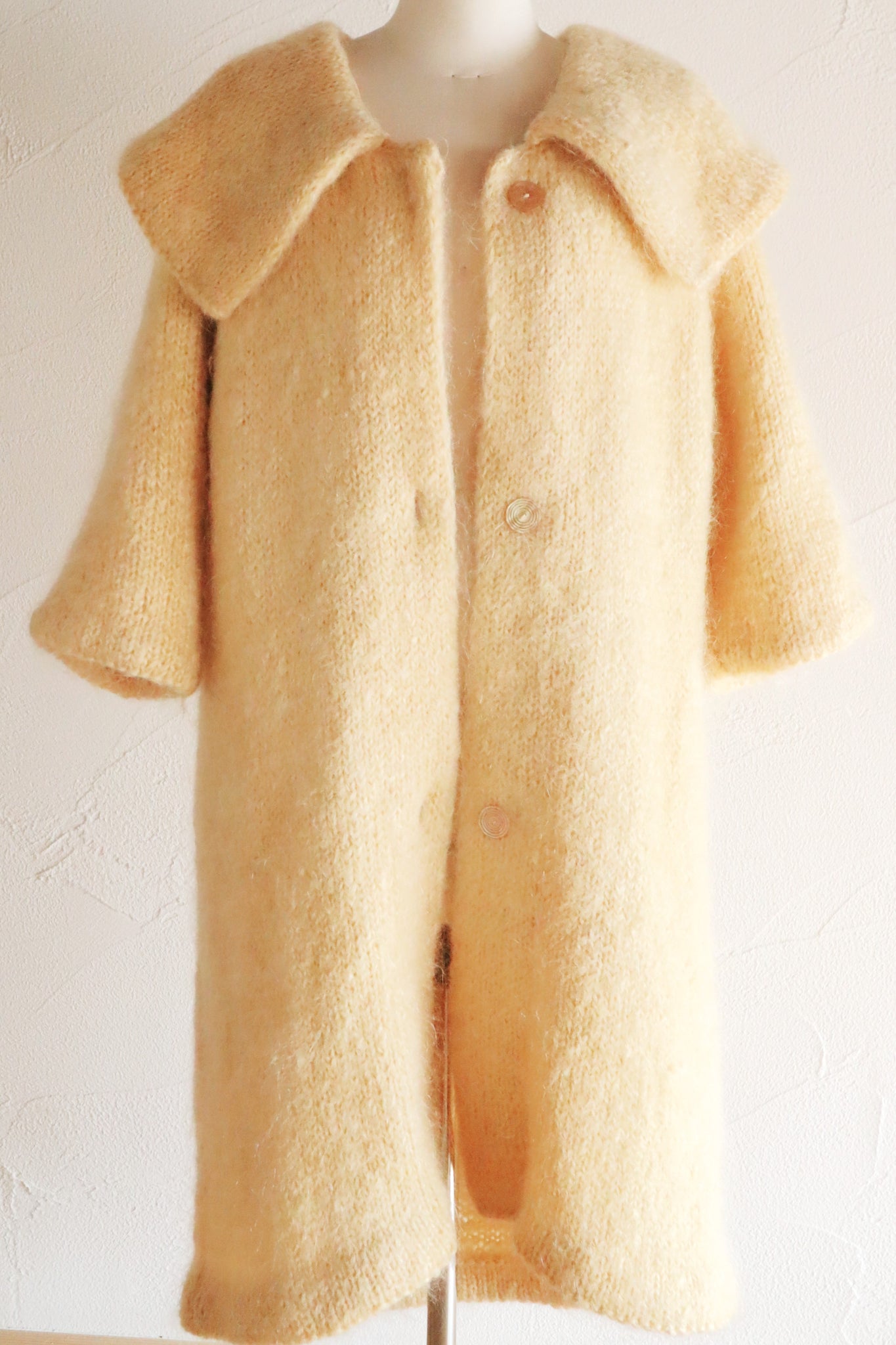 1960s Cream Mohair Coat with Cape Collar